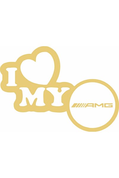 Image Αυτοκόλλητο αυτοκινήτου, IMAGE, Λατρεύω το AMG μου, χρυσό, 23 x 17 εκ.