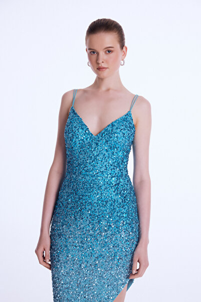 adL Night Zoom Asimetrik Mini Elbise