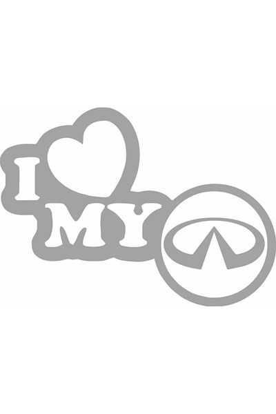 Image Sticker auto, IMAGE, I love my INFINITI, argintiu, 23 x 17 cm