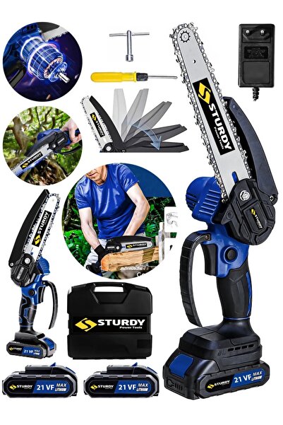 Sturdy 21 volt Çift Bataryalı Şarjlı El Testeresi Ağaç Kesme Dal Budama Uzun ...