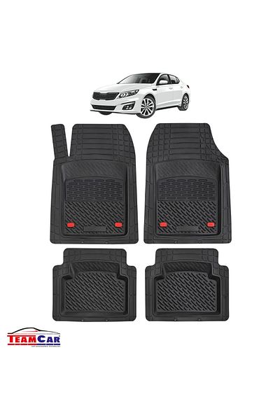 TEAMCAR ® Car Mats Tray Type Compatible Kia Optima Iii (2010–2015) Black Durable Material