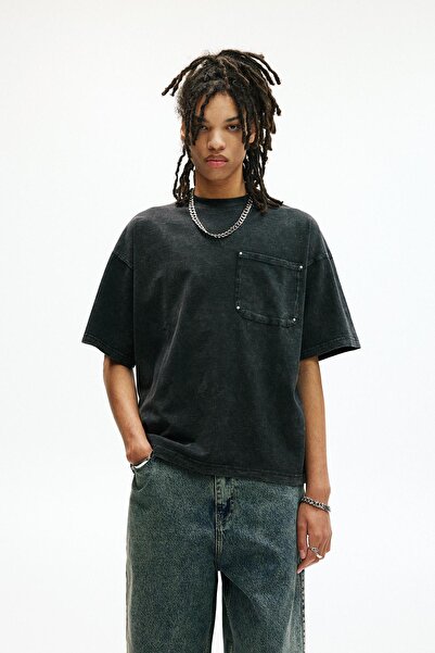 Pull & Bear Yıkama efektli STWD tişört