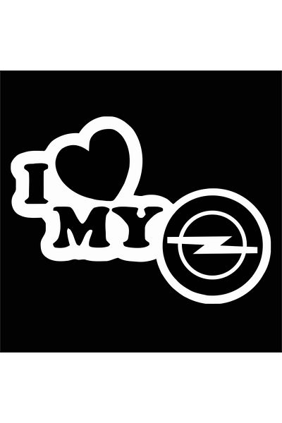 Image Car sticker, IMAGE, I love my OPEL, white, 23 x 17 cm