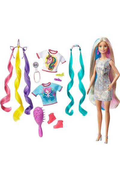 mattel Barbie Doll, Fantasy Hair, Mermaid & Unicorn