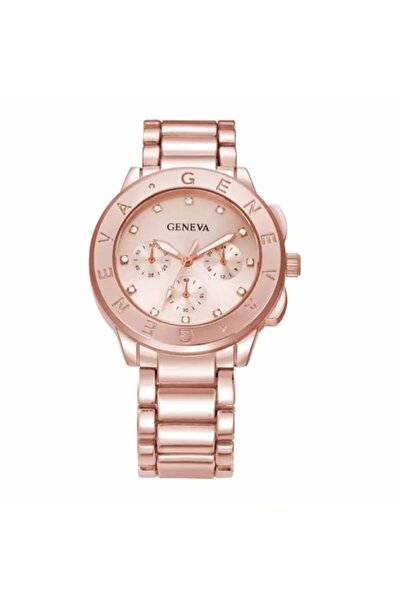 Geneva - Ceas casual pentru femei, auriu roz strălucitor