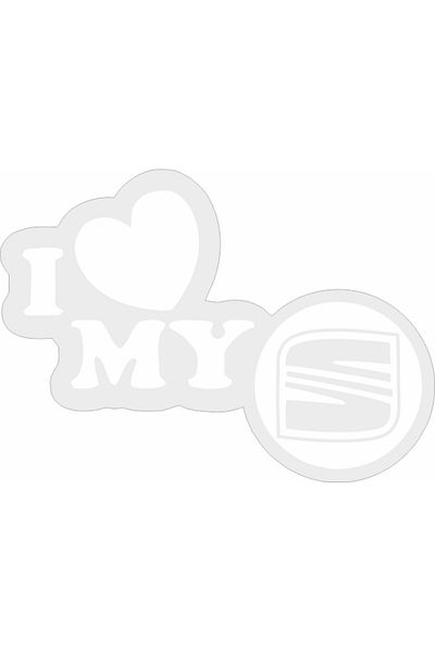 Image Car sticker, IMAGE, I love my SEAT, white, 23 x 17 cm