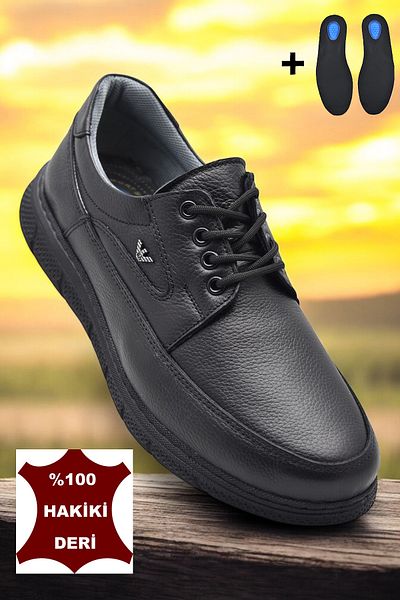 ISPARTALILAR Tab202 Heel Gel Orthopedic Sole Genuine Leather Men's Shoes Poly Light Sole