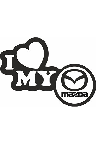 Image Sticker auto, IMAGE, I love my MAZDA, negru, 23 x 17 cm