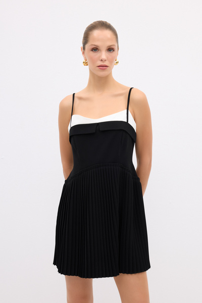 adL Night Zoom Plise Detaylı Mini Elbise