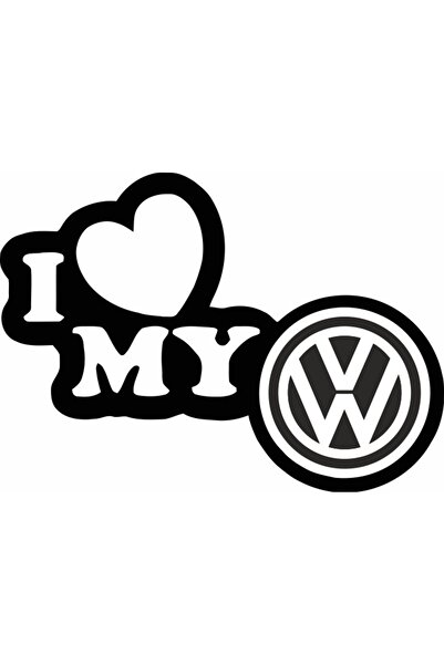 Image Sticker auto, IMAGE, I love my VOLKSWAGEN, negru, 23 x 17 cm