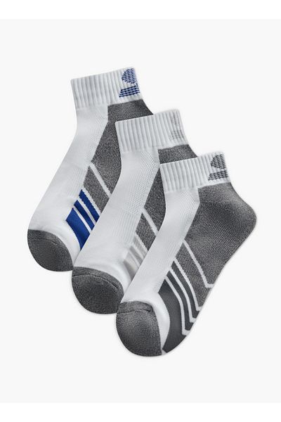 SKECHERS Men's Printed Half Terry Ankle Length Socks - Set of 3