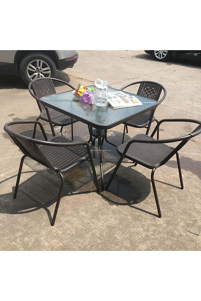 Generic Garden Dining Set 5 Piece Outdoor Furniture Patio Dining Table and Chair Balcony Dinner Table Dinner