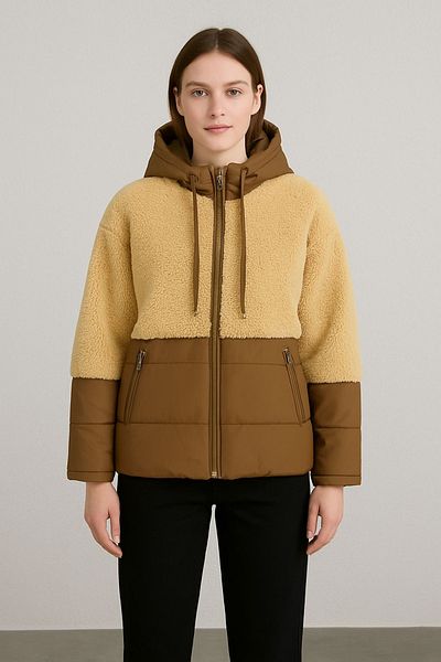 Love The Wind Hooded Quilted Garnished Long Plush Coat