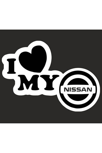 Image Car sticker, IMAGE, I love my NISSAN, white, 23 x 17 cm