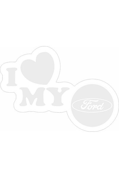 Image Car sticker, IMAGE, I love my FORD, white, 23 x 17 cm