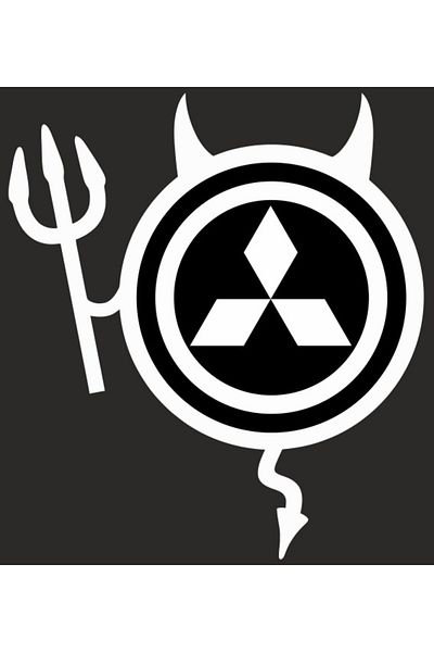 Image Car sticker, IMAGE, Dracusor MITSUBISHI, white, 19 x 21 cm
