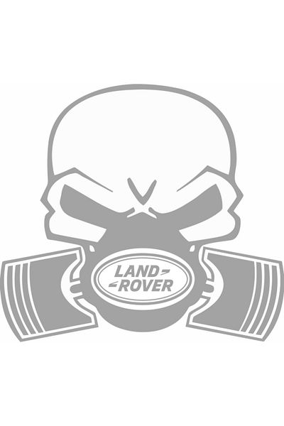 Image Sticker auto, IMAGE, Piston skull LAND ROVER, argintiu, 22 x 20 cm