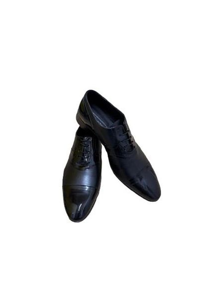 OEM Elegant men's shoes, Black patent, Genuine leather, Size 44