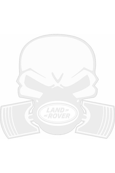 Image Car sticker, IMAGE, Piston skull LAND ROVER, white, 22 x 20 cm