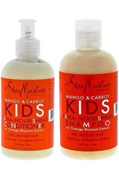 Shea Moisture Mango & Carrot Kids Extra Nourishing Shampoo & Conditioner, Detangle, Nourish, Strengt