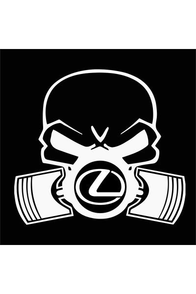 Image Car sticker, IMAGE, Piston skull LEXUS, white, 22 x 20 cm