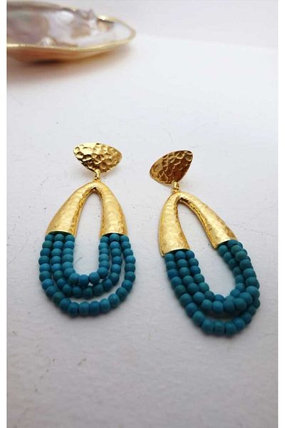BYP Atelier Cluster Earrings Gold-Blue