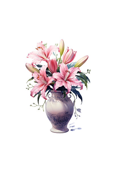 INOVATIX Set de 8 piese, Vază autocolantă cu crini, INOVATIX®. 6 cm