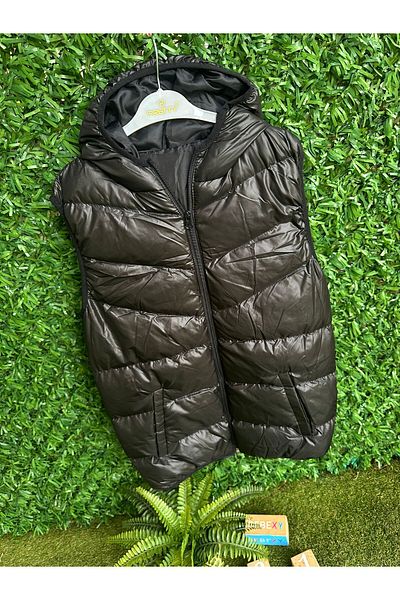 BEBEXY BUTİK Hooded Inflatable Vest Black