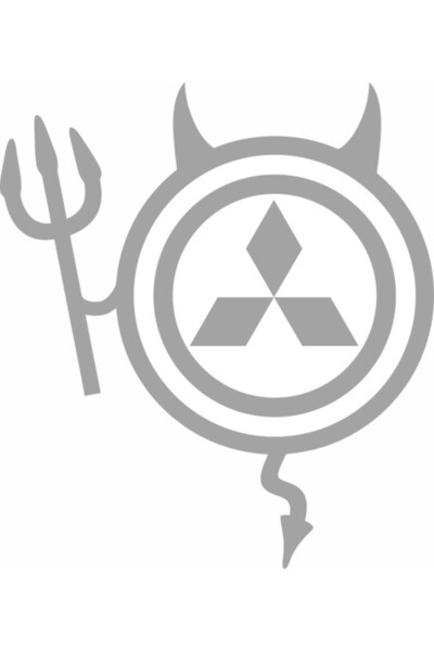 Image Car sticker, IMAGE, MITSUBISHI Devil, silver, 19 x 21 cm