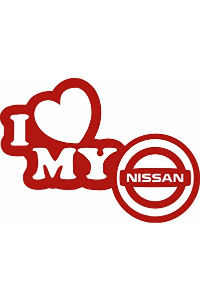 Image Sticker auto, IMAGE, I love my NISSAN, rosu, 23 x 17 cm