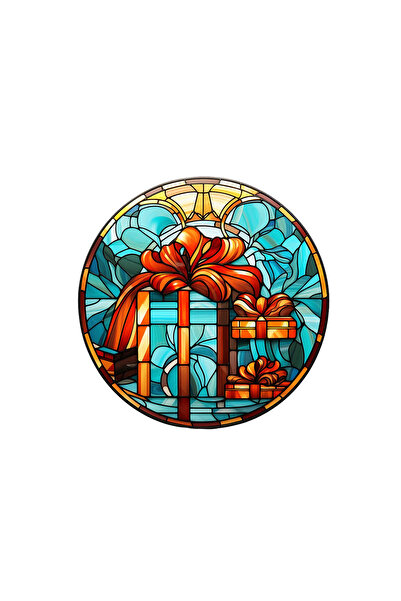 INOVATIX Set de 8 autocolante din vitraliu, cadouri de Crăciun, INOVATIX®. 6 cm