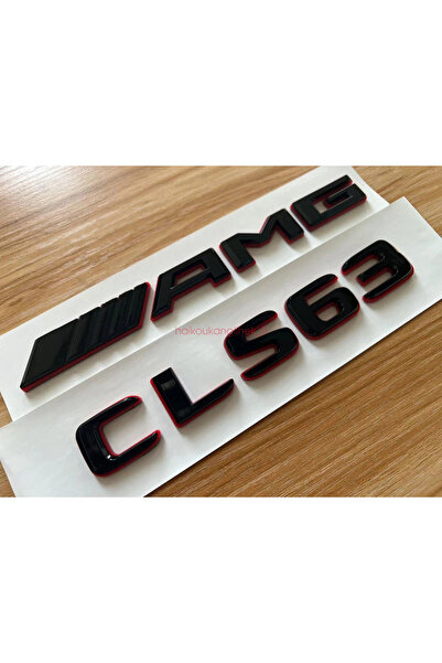 EDEXPORT Benz CLS 63 ve AMG Piano Black Kırmızı Özel Tasarım Bagaj Yazısı Set...