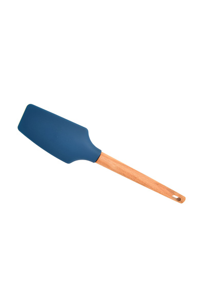 Parfait Silicone Spatula with Beech Wood Handle Brown and Navy Blue