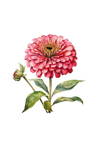INOVATIX Set de 8 bucăți, autocolant Zinnia roșie, INOVATIX®. 6 cm