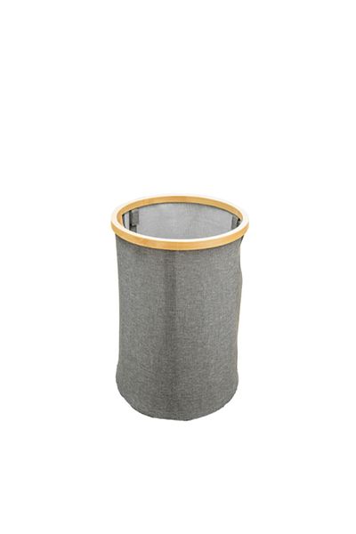 HONEYBEE Cylindrical Portable Eco Friendly Bamboo Laundry Basket with Handle