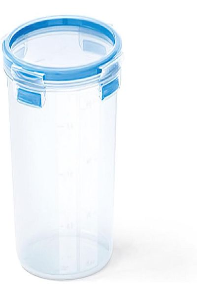 emsa 508553 Clip & Close Round Container – 2.0L, BPA-Free, Transparent/Blue