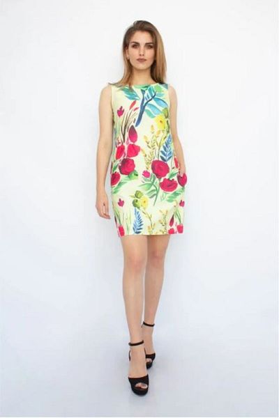 GAJA Women's Patterned Sleeveless Side Hidden Pocket Cotton Dress Attention ! There May Be a Difference in Pattern. Gj 3618