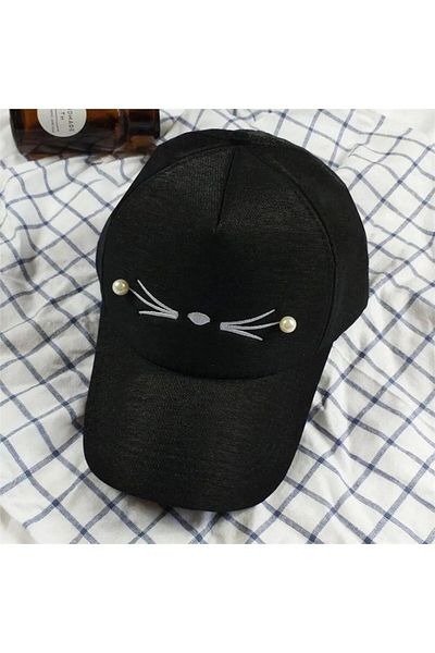 Köstebek Black Cat Whiskered Hat