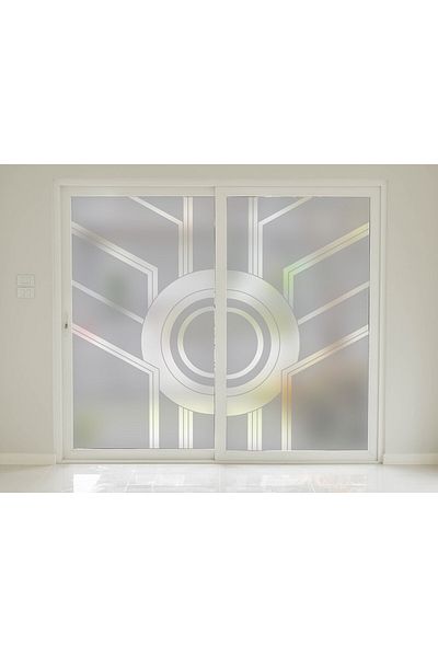 media Self-adhesive decorative window film 2 symmetrical geometric shapes, 1 m x 2.1 m
