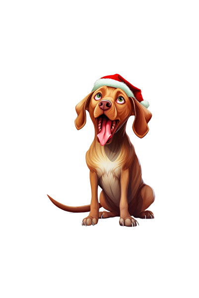 INOVATIX Σετ 8 τεμαχίων, Αυτοκόλλητο Vizsla με Καπέλο Άγιου Βασίλη, INOVATIX®...