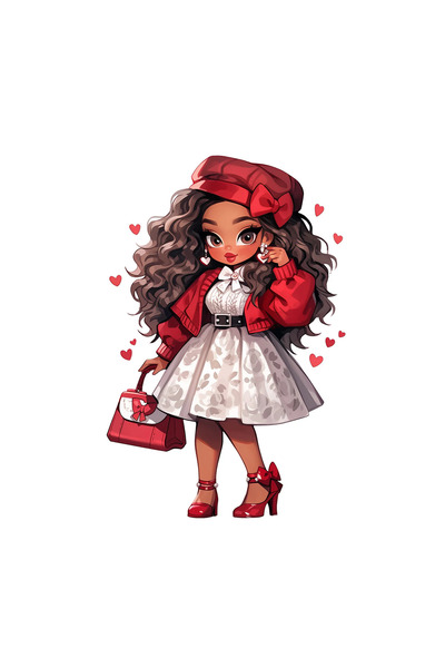 INOVATIX Σετ 8 τεμαχίων, αυτοκόλλητο κοριτσιού Αγίου Βαλεντίνου, κορίτσι με λ...