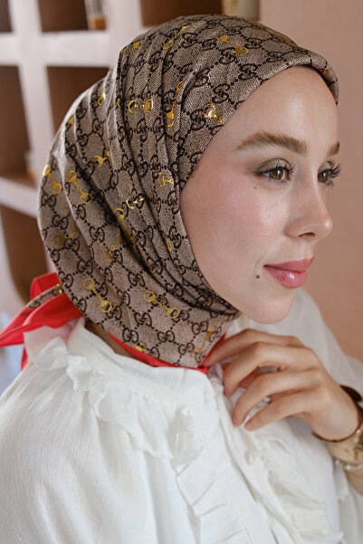 diorel Kelepçe Desen %100 İpek Çift Taraflı Eşarp