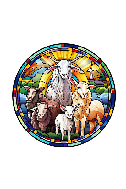 INOVATIX Set de 8 piese, autocolant vitraliu cu animale în pădure, INOVATIX®....