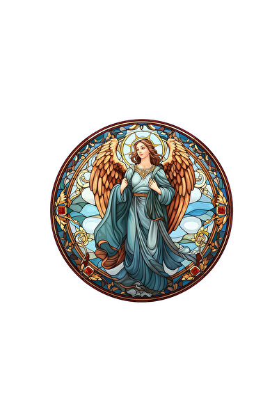 INOVATIX Set de 8 piese, autocolant înger cu aripi din vitraliu, INOVATIX®. 6 cm
