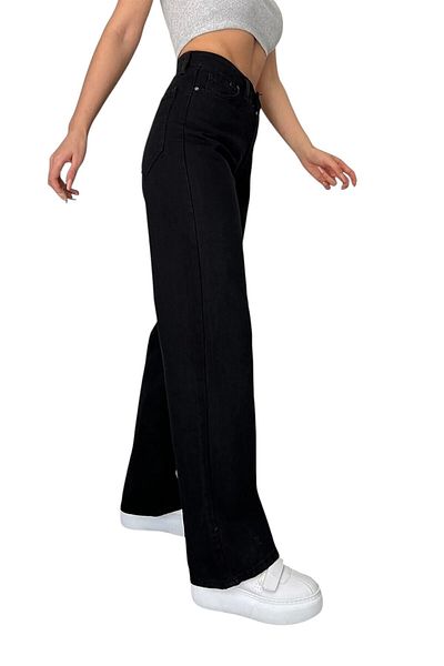 Ramrod Mira Black Wide Leg Palazzo Model Jeans