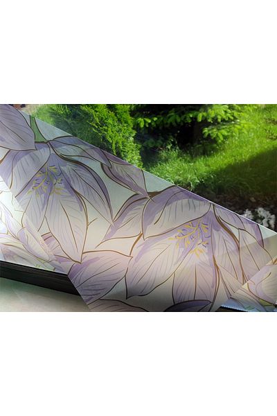 media Decorative window film, blue flowers, 10 m x 1 m