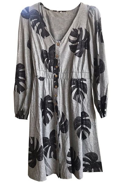 ANGGREK Long sleeve midi dress, gray, ANGGREK