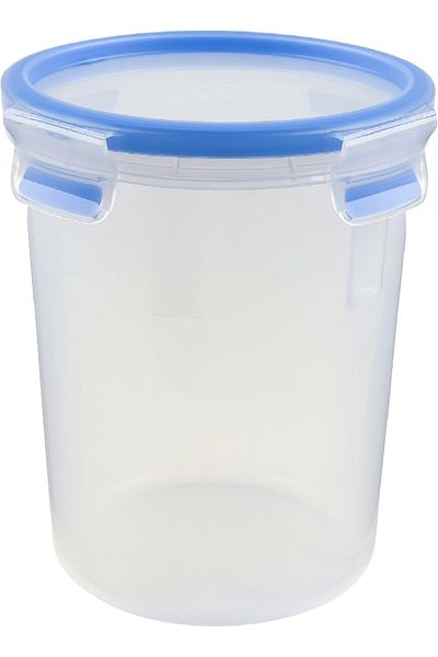 emsa 508553 Clip & Close Round Container – 2.0L, BPA-Free, Transparent/Blue