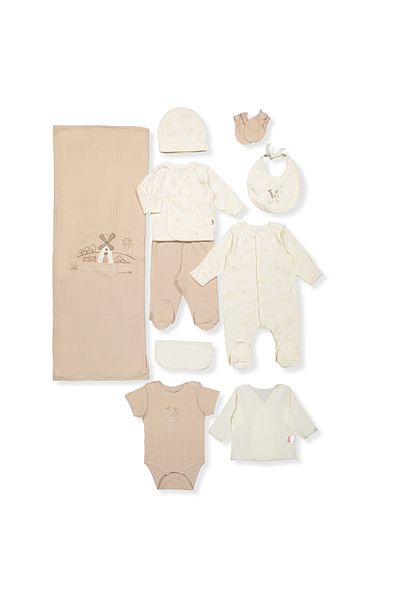 Bebetto Interlock Zibin Set with Organic Report 10Pcs (Organic Farm) Z989 Mint 0-3M/62Cm