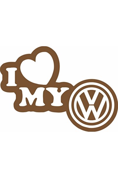Image Sticker auto, IMAGE, I love my VOLKSWAGEN, cupru, 23 x 17 cm